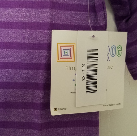 Robe LuLaRoe Julia Rayée Bleue Taille S - Neuf Sans étiquettes (NWOT) - Manches Courtes